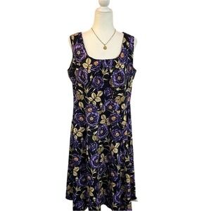 Floral Midi Dress Purple Rose Whimsigoth Cottagecore 90s Soft Grunge Vampy 12